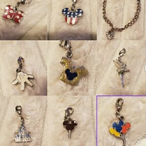 Disney Offical Vintage Charm Bracelet Charms Mixed Enamel & Metal Icons